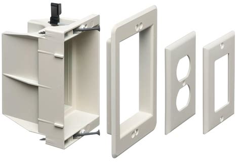 single outlet electrical box|1 gang recessed outlet box.